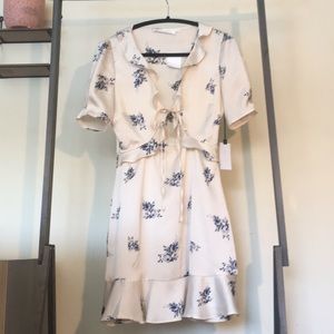 ✨Silk blue flower patterned dress✨